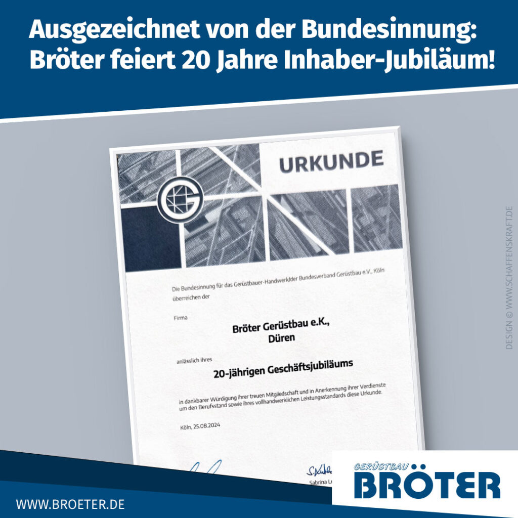 Ausgezeichnet von der Bundesinnung: Bröter feiert 20 Jahre Inhaber-Jubiläum!